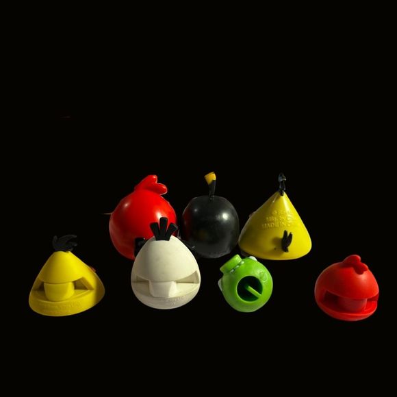 Lot of 7 Hard Plastic & Rubber Angry Birds Figures - Picture 2 of 2